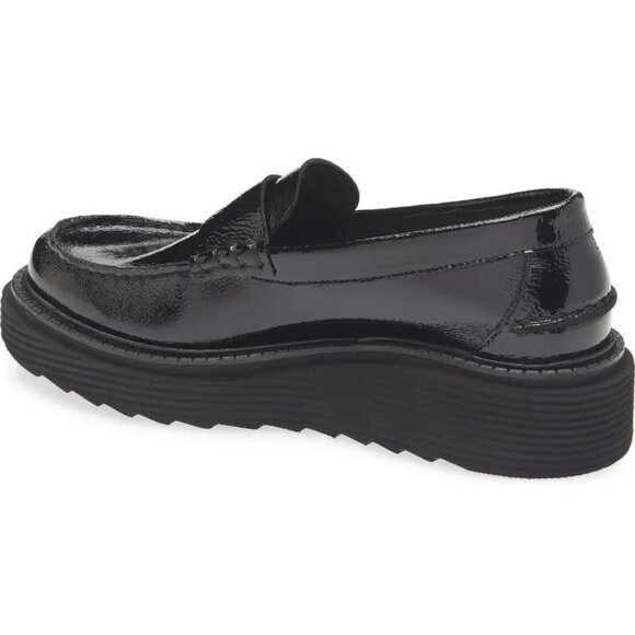 Pedro Garcia Sloan Platform Penny Loafers EU 39 9 Black Patent Leather NEW $660 - Picture 6 of 16